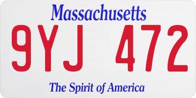 MA license plate 9YJ472