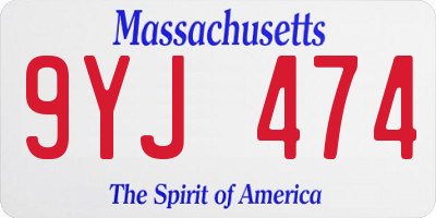 MA license plate 9YJ474