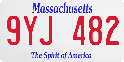 MA license plate 9YJ482