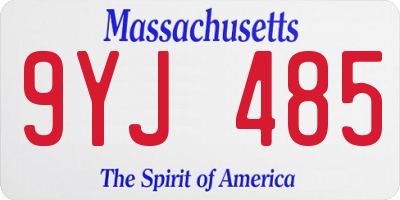 MA license plate 9YJ485