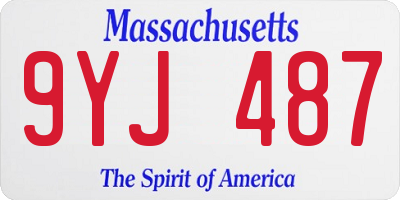 MA license plate 9YJ487