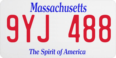 MA license plate 9YJ488