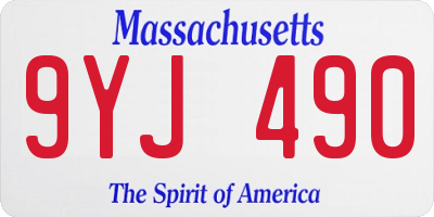 MA license plate 9YJ490