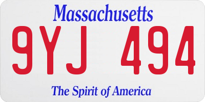 MA license plate 9YJ494