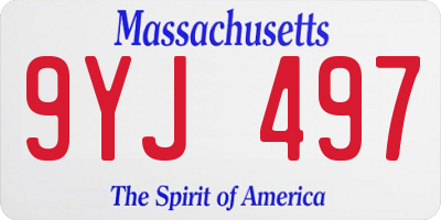 MA license plate 9YJ497