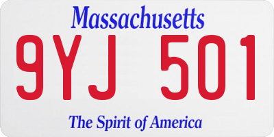 MA license plate 9YJ501