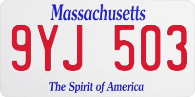 MA license plate 9YJ503