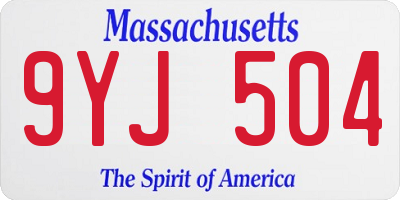 MA license plate 9YJ504