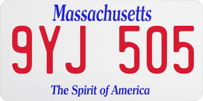 MA license plate 9YJ505