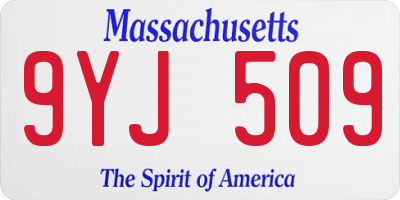 MA license plate 9YJ509