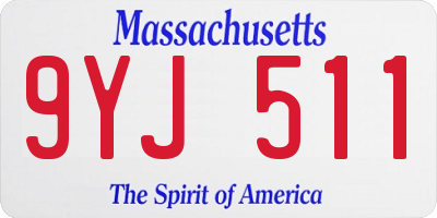 MA license plate 9YJ511