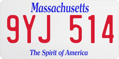 MA license plate 9YJ514