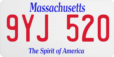 MA license plate 9YJ520