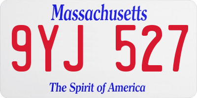 MA license plate 9YJ527