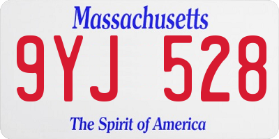 MA license plate 9YJ528