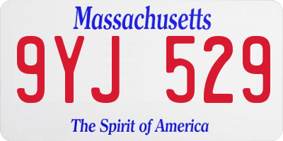 MA license plate 9YJ529