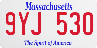 MA license plate 9YJ530