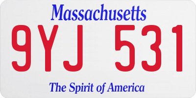 MA license plate 9YJ531