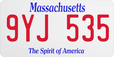 MA license plate 9YJ535