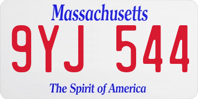 MA license plate 9YJ544