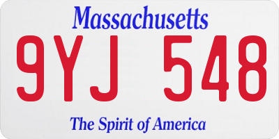 MA license plate 9YJ548
