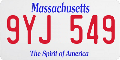 MA license plate 9YJ549