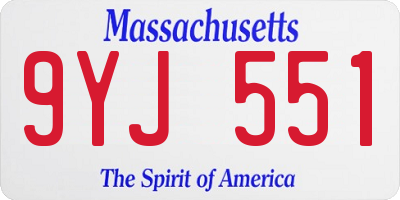MA license plate 9YJ551