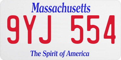 MA license plate 9YJ554