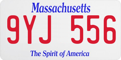 MA license plate 9YJ556