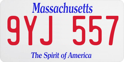 MA license plate 9YJ557