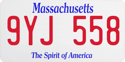 MA license plate 9YJ558