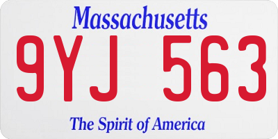 MA license plate 9YJ563