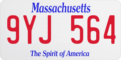 MA license plate 9YJ564