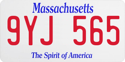 MA license plate 9YJ565