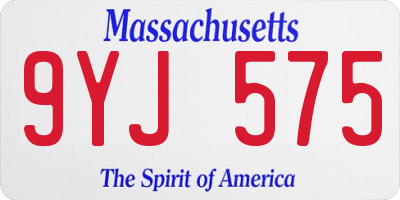 MA license plate 9YJ575