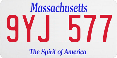 MA license plate 9YJ577