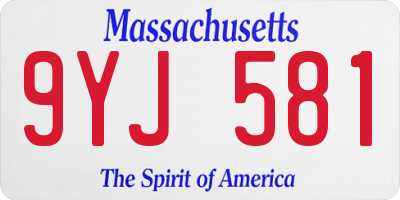 MA license plate 9YJ581