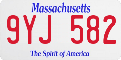 MA license plate 9YJ582