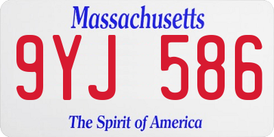 MA license plate 9YJ586