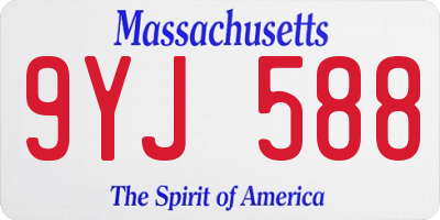 MA license plate 9YJ588
