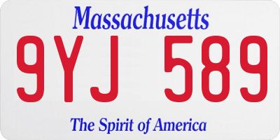 MA license plate 9YJ589