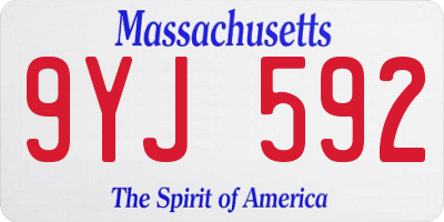 MA license plate 9YJ592