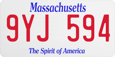 MA license plate 9YJ594