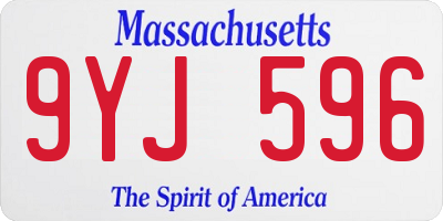MA license plate 9YJ596