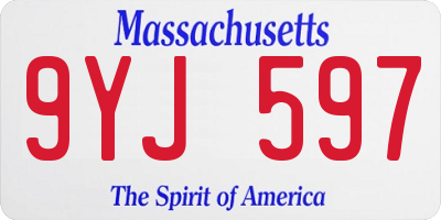 MA license plate 9YJ597