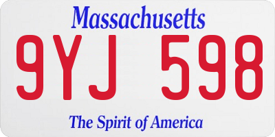 MA license plate 9YJ598