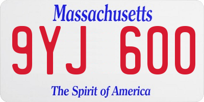 MA license plate 9YJ600