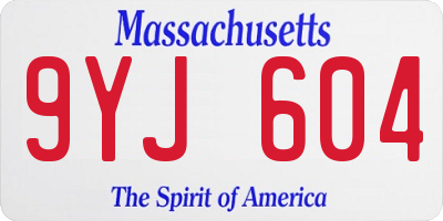 MA license plate 9YJ604