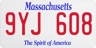 MA license plate 9YJ608