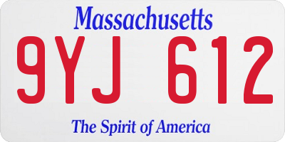 MA license plate 9YJ612